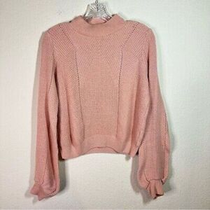 Primark‎ womens pink cropped balloon sleeve sweater size small